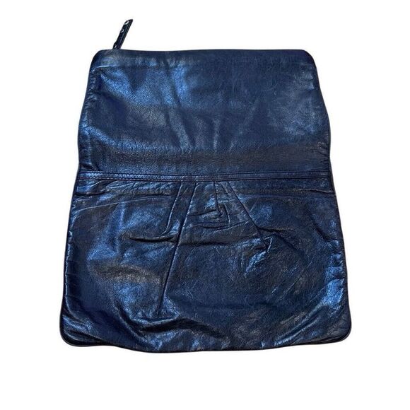 Marc By Marc Jacobs Leather Clutch Fold Over Bag Black Logo Boho - Picture 3 of 10